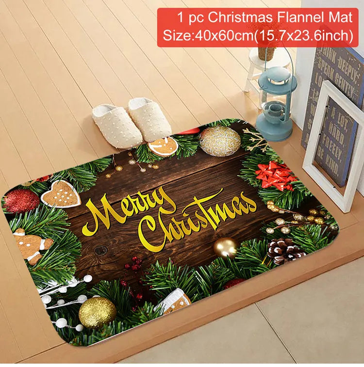 Christmas Door Mat. Santa Claus Outdoor Mat. Christmas Decorations For The Home.