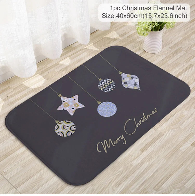Christmas Door Mat. Santa Claus Outdoor Mat. Christmas Decorations For The Home.