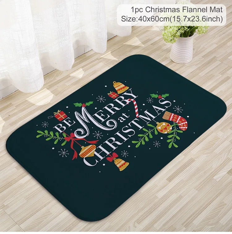 Christmas Door Mat. Santa Claus Outdoor Mat. Christmas Decorations For The Home.