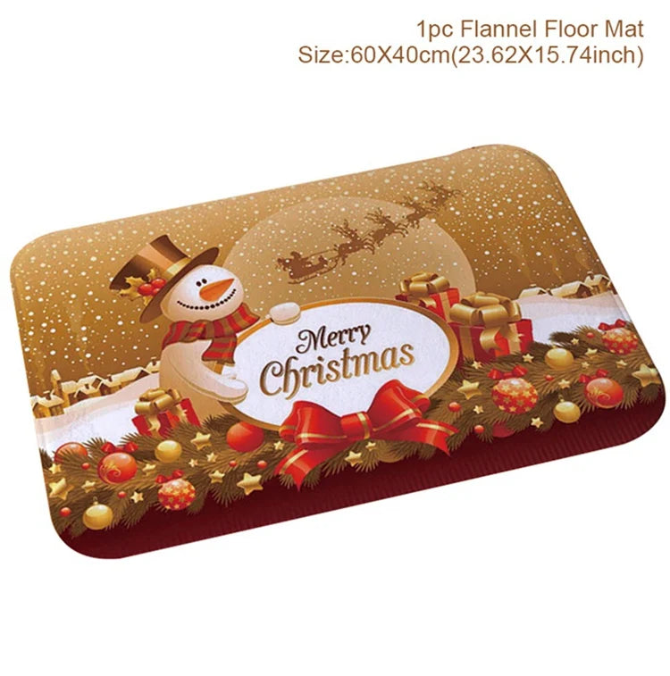 Christmas Door Mat. Santa Claus Outdoor Mat. Christmas Decorations For The Home.