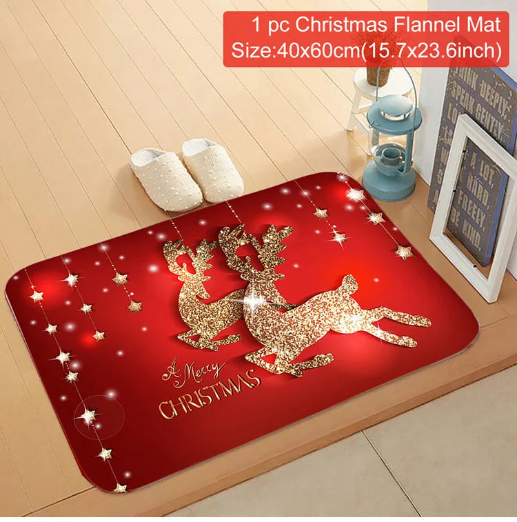 Christmas Door Mat. Santa Claus Outdoor Mat. Christmas Decorations For The Home.