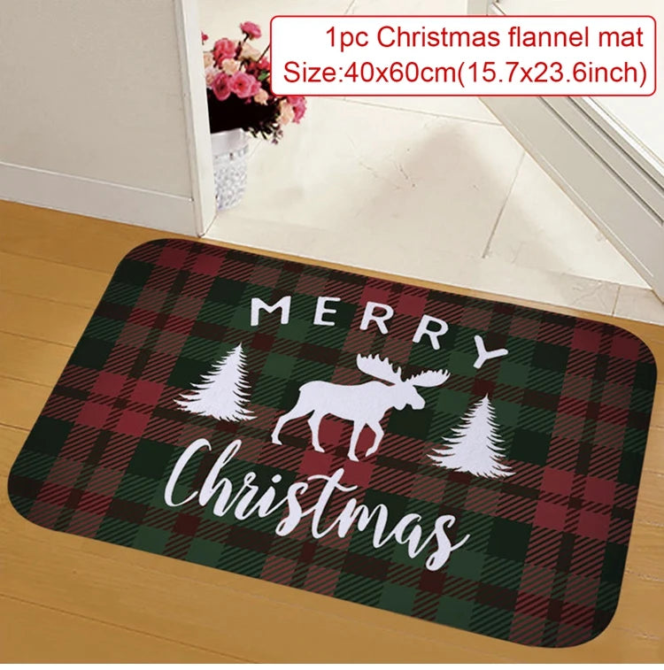 Christmas Door Mat. Santa Claus Outdoor Mat. Christmas Decorations For The Home.