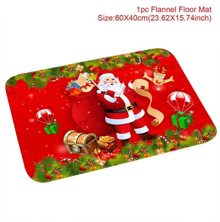 Christmas Door Mat. Santa Claus Outdoor Mat. Christmas Decorations For The Home.