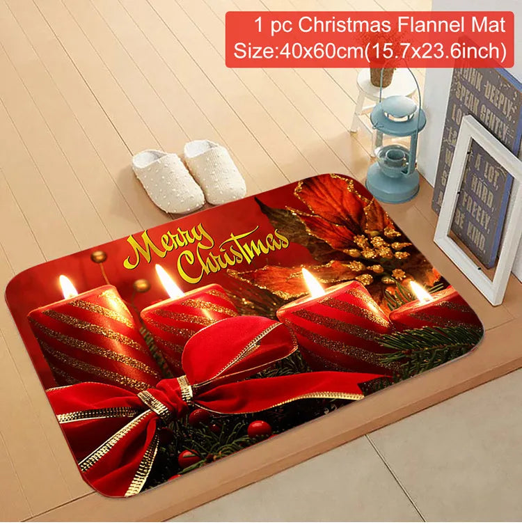 Christmas Door Mat. Santa Claus Outdoor Mat. Christmas Decorations For The Home.