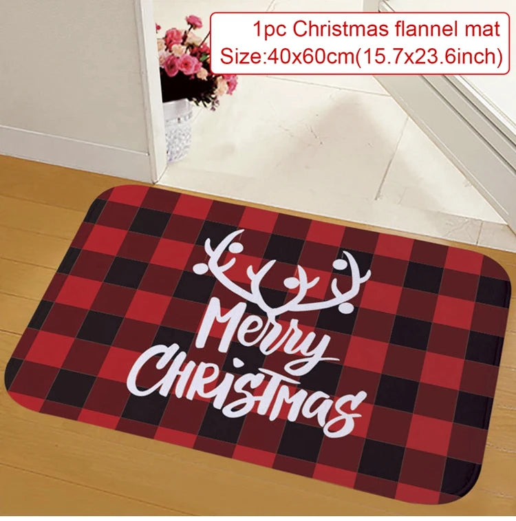 Christmas Door Mat. Santa Claus Outdoor Mat. Christmas Decorations For The Home.