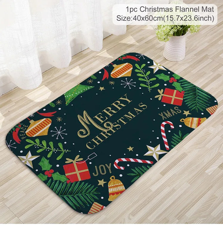 Christmas Door Mat. Santa Claus Outdoor Mat. Christmas Decorations For The Home.