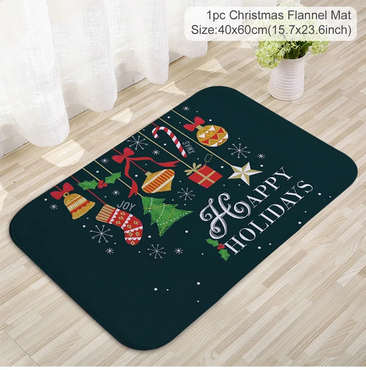 Christmas Door Mat. Santa Claus Outdoor Mat. Christmas Decorations For The Home.