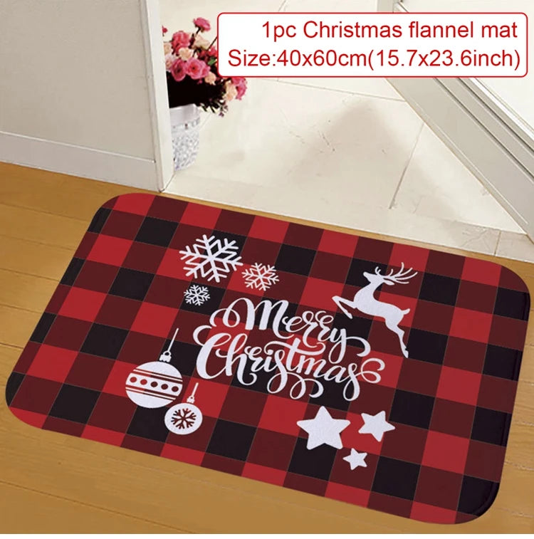 Christmas Door Mat. Santa Claus Outdoor Mat. Christmas Decorations For The Home.