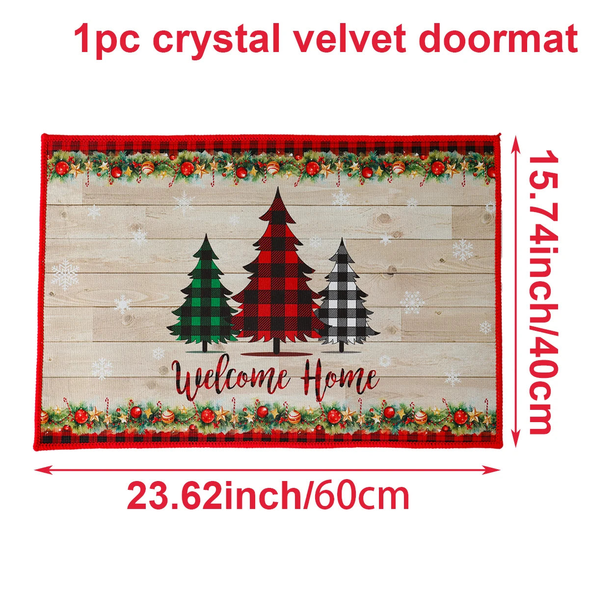 Christmas Door Mat. Santa Claus Outdoor Mat. Christmas Decorations For The Home.