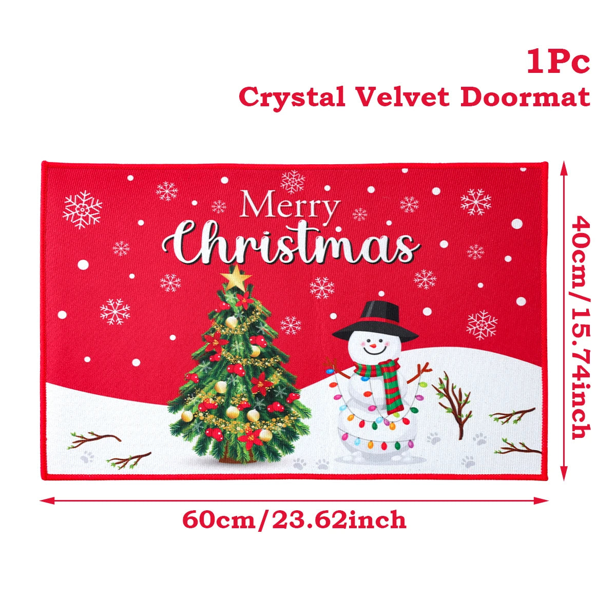Christmas Door Mat. Santa Claus Outdoor Mat. Christmas Decorations For The Home.