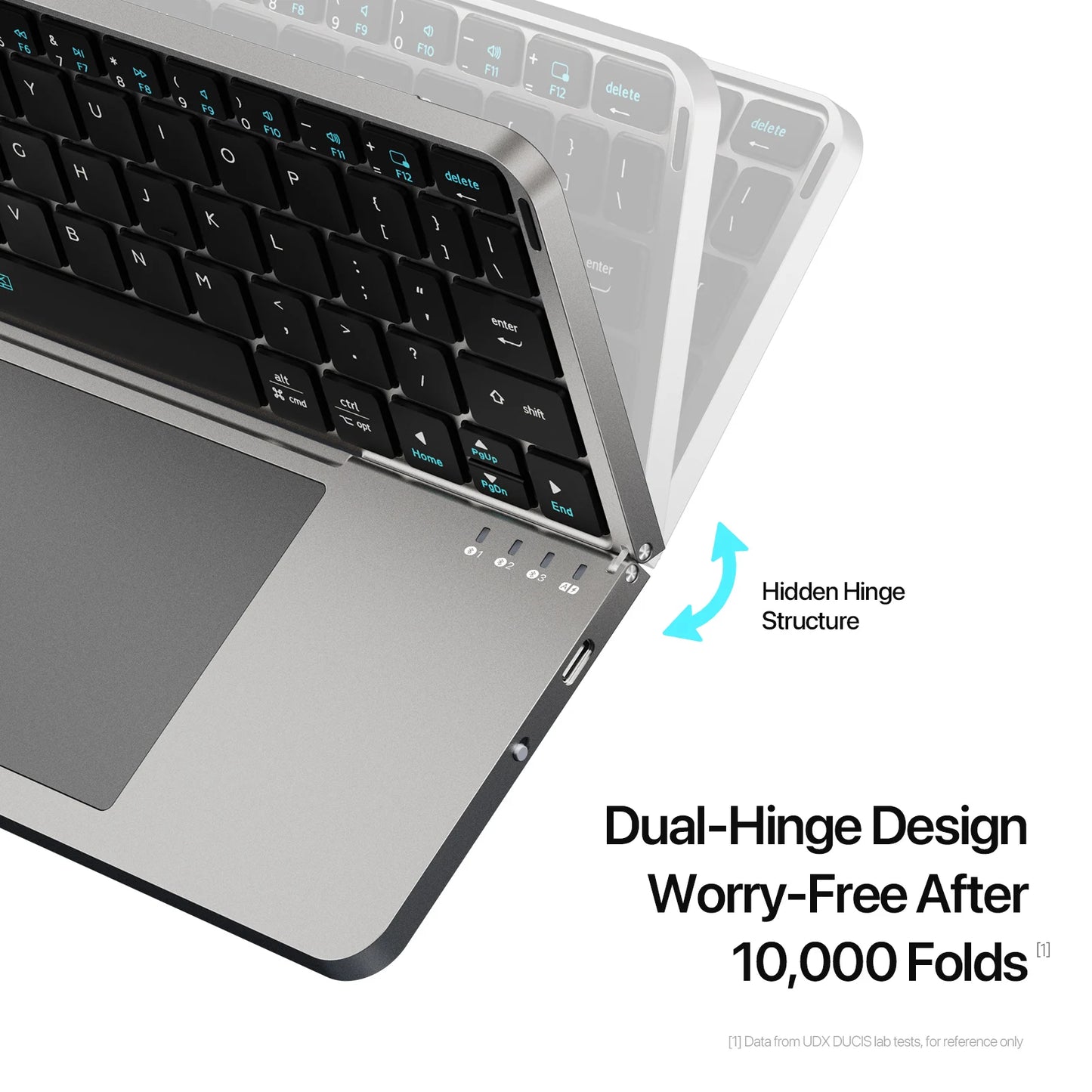 DUX DUCIS Foldable Bluetooth 5.0 Keyboard with Touchpad & Phone Holder For Phones Tablets PC iOS Android Windows Mac