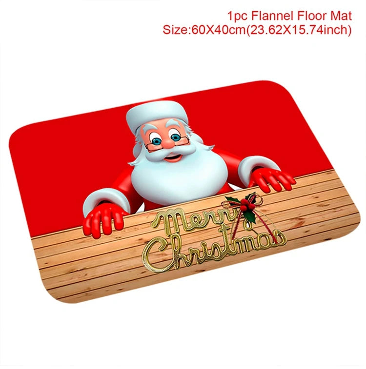 Christmas Door Mat. Santa Claus Outdoor Mat. Christmas Decorations For The Home.