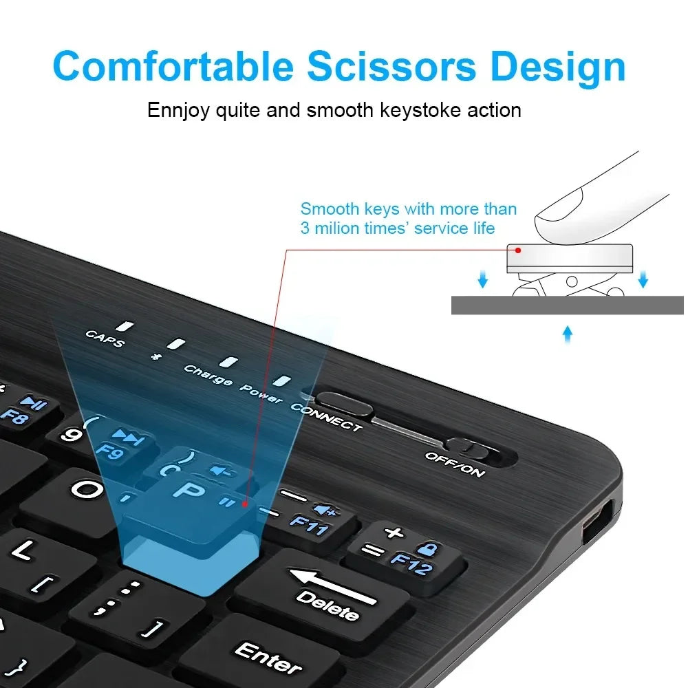 Bluetooth Keyboard for iPad 10th Generation, iPad Pro 13 12 11 10 9 8 7 Inch iPad Air 13 11th iPad Mini Samsung Tablets
