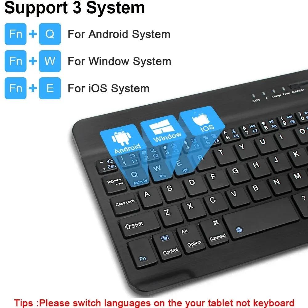 Bluetooth Keyboard for iPad 10th Generation, iPad Pro 13 12 11 10 9 8 7 Inch iPad Air 13 11th iPad Mini Samsung Tablets