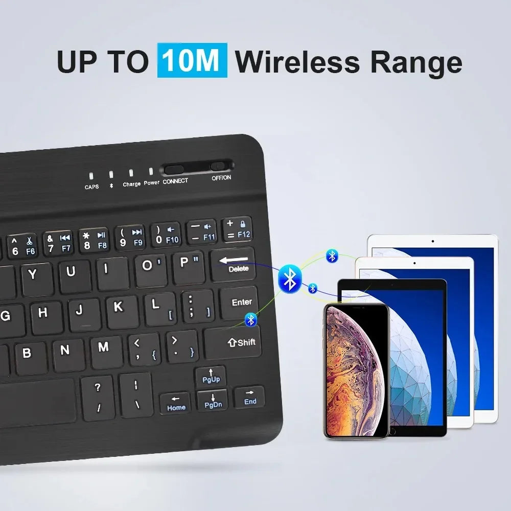 Bluetooth Keyboard for iPad 10th Generation, iPad Pro 13 12 11 10 9 8 7 Inch iPad Air 13 11th iPad Mini Samsung Tablets