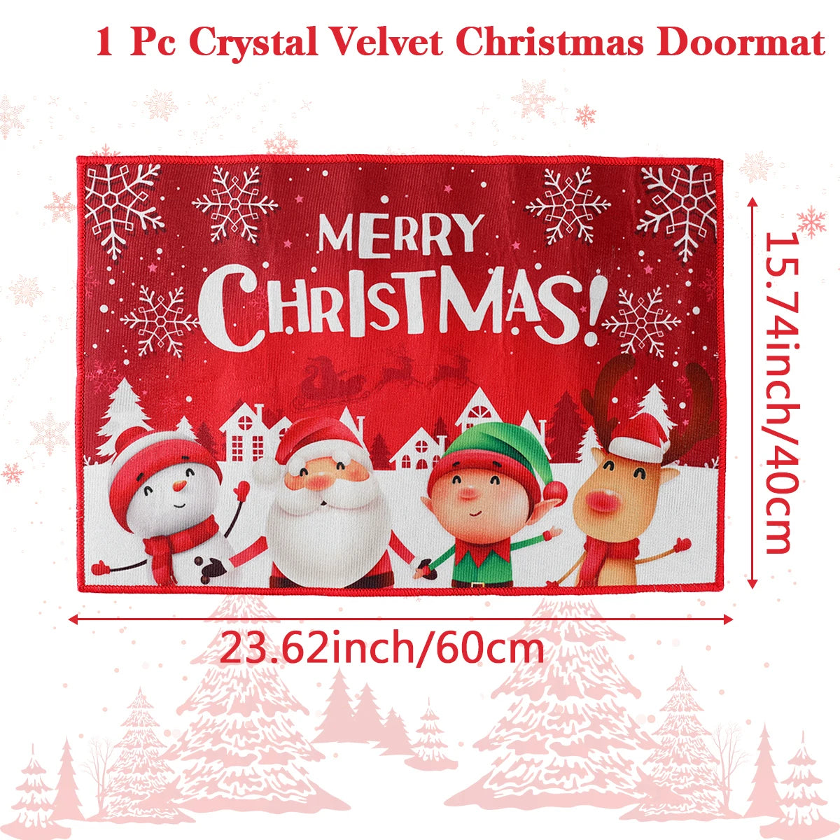 Christmas Door Mat. Santa Claus Outdoor Mat. Christmas Decorations For The Home.