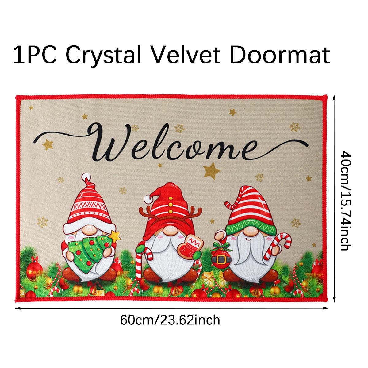 Christmas Door Mat. Santa Claus Outdoor Mat. Christmas Decorations For The Home.