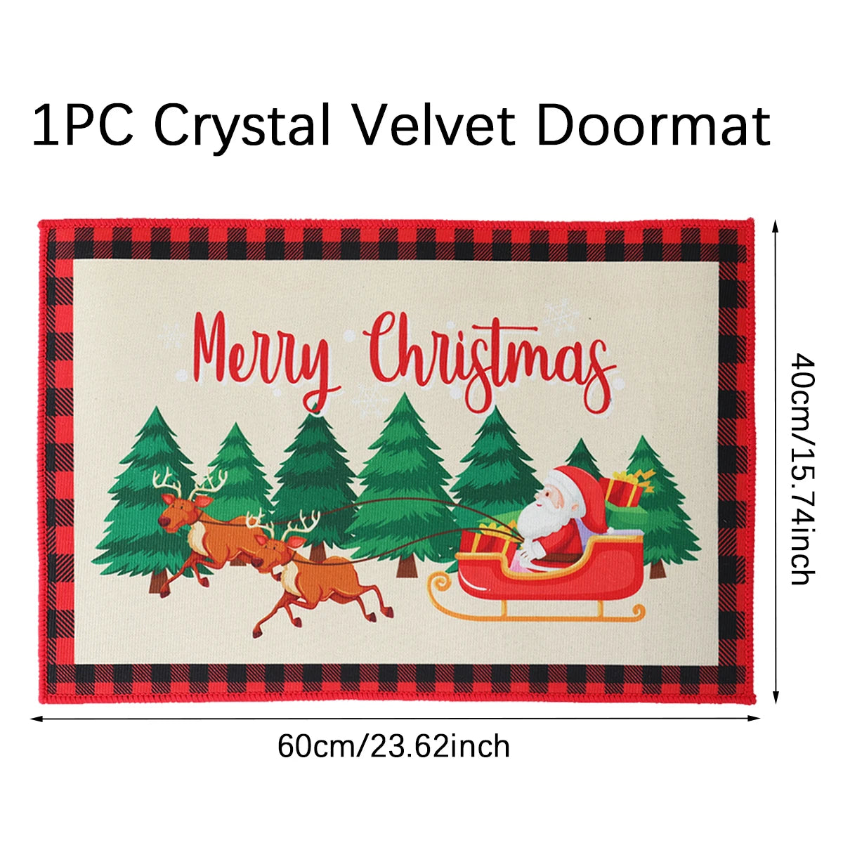 Christmas Door Mat. Santa Claus Outdoor Mat. Christmas Decorations For The Home.