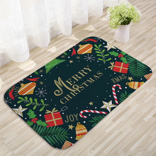 Christmas Door Mat. Santa Claus Outdoor Mat. Christmas Decorations For The Home.