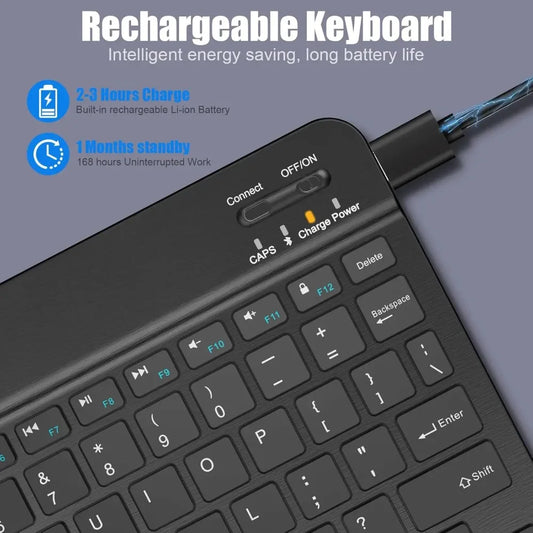 Bluetooth Keyboard for iPad 10th Generation,  iPad Pro 13 12 11 10 9 8 7 Inch iPad Air 13 11th iPad Mini Samsung Tablets