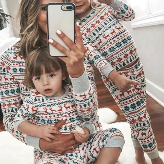 Family Christmas Matching Pajamas Set 
Parent-child 2 Pieces Suit 
Baby Romper Soft
Cute Pjs Xmas Look
