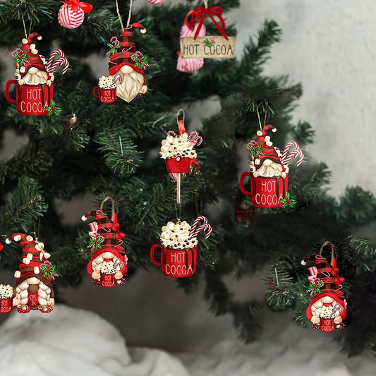 24pcs Gnome Ice Cream Ornament, Christmas Pendant, Christmas Pendant Ornaments, Christmas Tree Decor, Christmas Decor, Christmas Tree Ornament Decor, Christmas Decorations 2023, Christmas Decorations, Christmas Decorations Fo